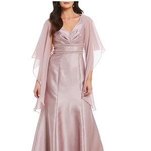Ignite Evenings Caped Beaded Waist Gown